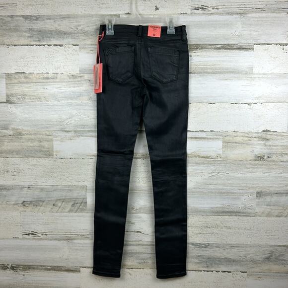 Blank NYC Girls 12 mini mercer spray on cotton blend skinny pants black new - Picture 2 of 8